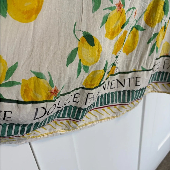 Lemon Print Summer Long Sleeve Midi Dress Size Medium - Picture 3 of 13